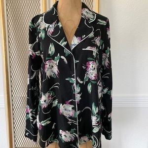 Isla Maude Satin Button-Down Pajama Blouse Small